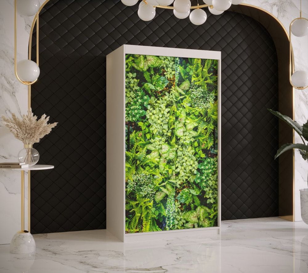 Veneti Šatníková skriňa s posuvnými dverami MAYA 2 - šírka 100 cm, biela