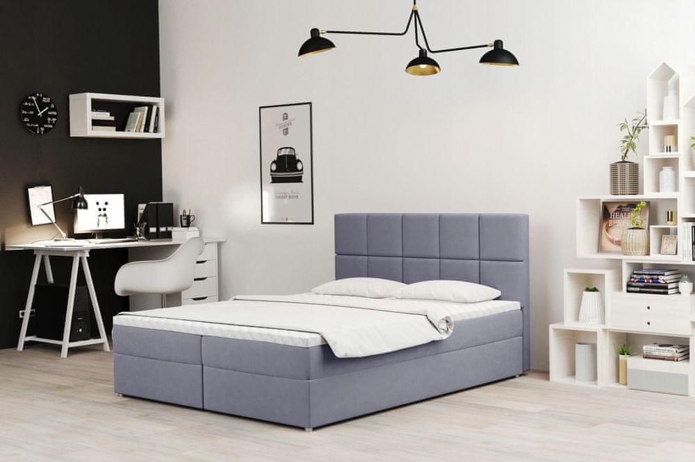 Veneti Čalúnená posteľ s úložným priestorom MAGDALA - 120x200, modrá