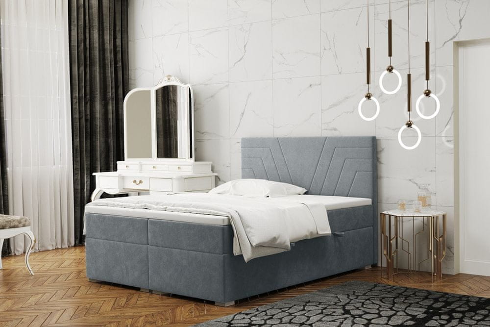 Veneti Pohodlná posteľ ILIANA - 200x200, šedá