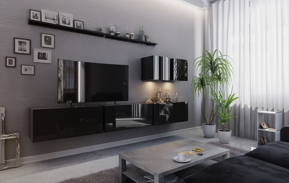 Veneti Moderná obývacia zostava BRADT 7 - čierna