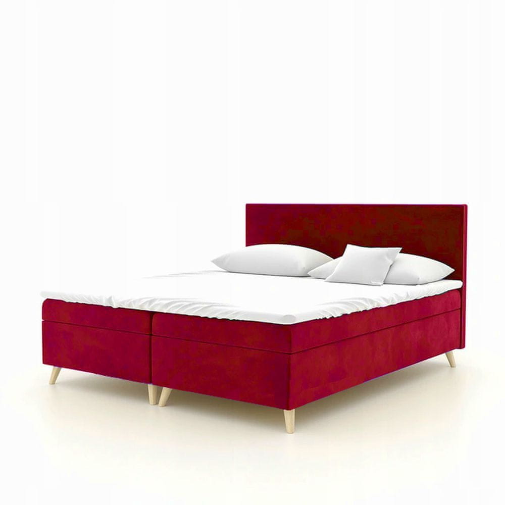 Veneti Čalúnená posteľ BLAIRE - 140x200, červená