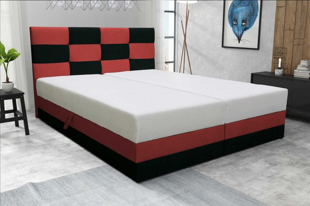 Veneti Dizajnová posteľ MARLEN 180x200, červená + čierna