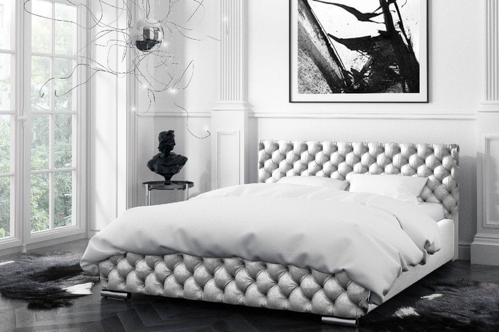 Veneti Čalúnená posteľ Farida s úložným priestorom šedá 160 x 200