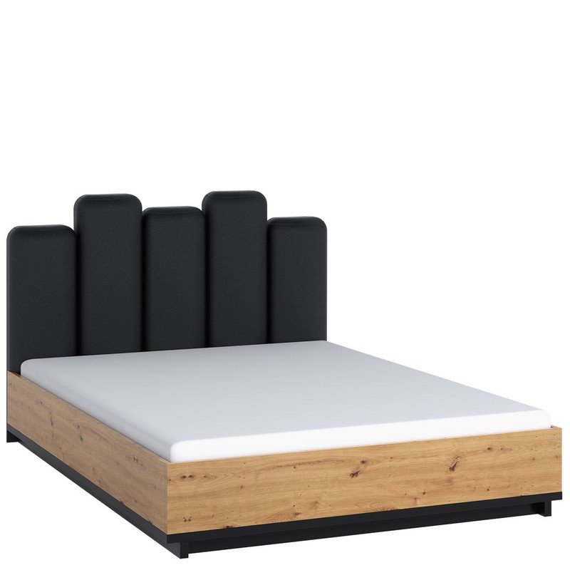 Veneti Manželská posteľ 160x200 DELAWARE - dub artisan / matná čierna