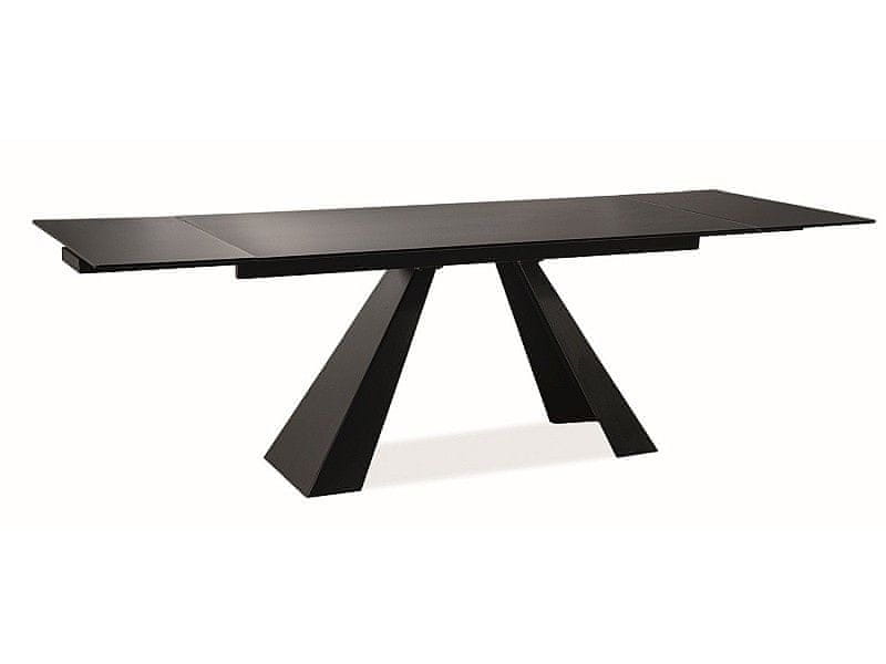 Veneti Rozkladací jedálenský stôl GEDEON 2 - 160x90, matný čierny