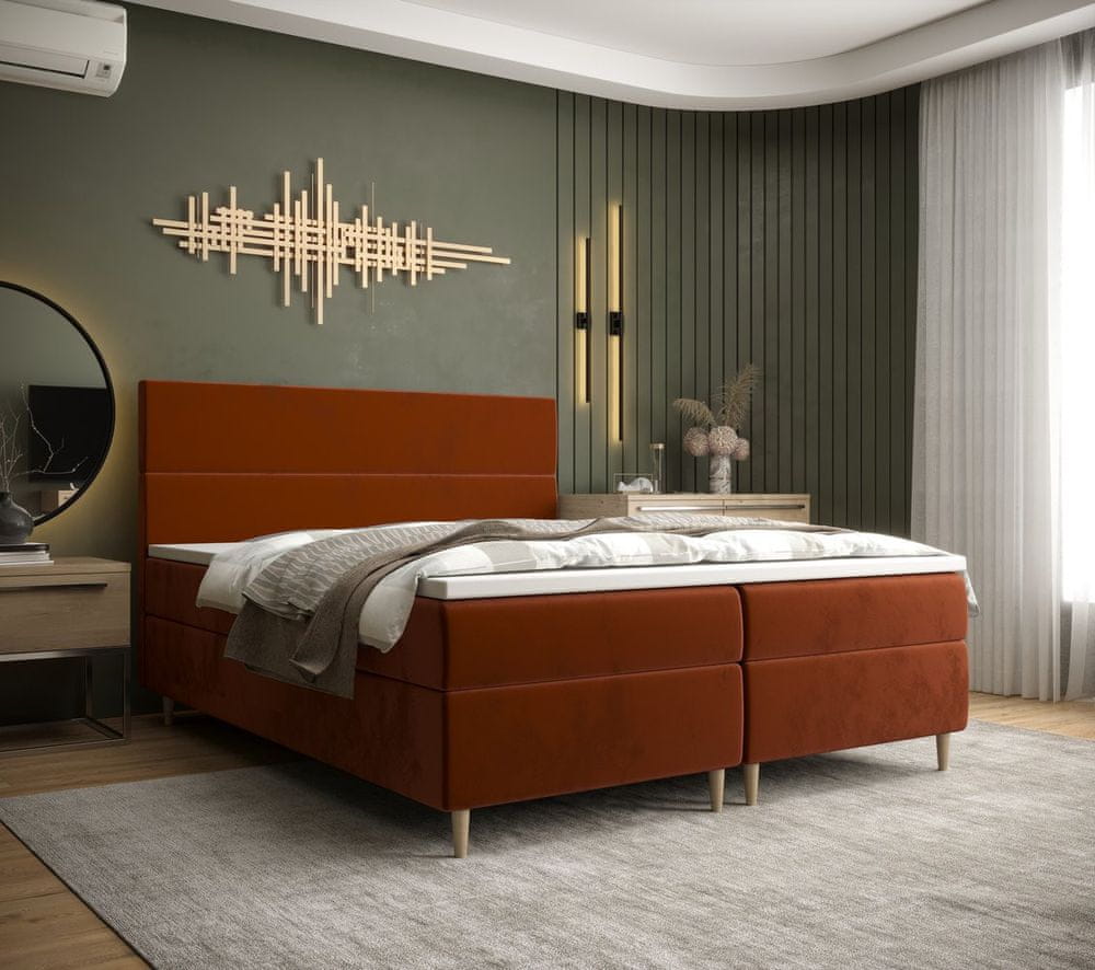 Veneti Kontinentálna manželská posteľ ANGELES - 160x200, oranžová