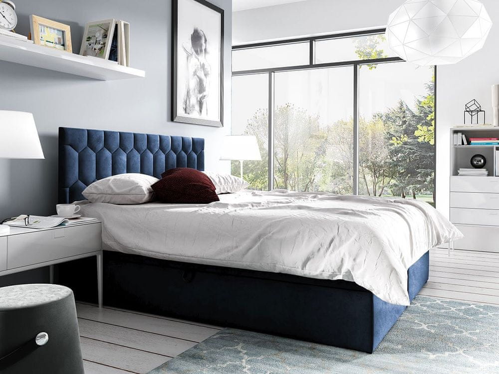 Veneti Kontinentálna dvojlôžková posteľ 160x200 TOMASA 6 - modrá + topper ZDARMA