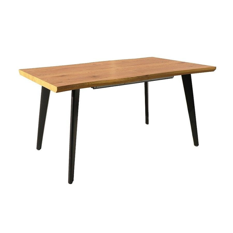 Veneti Rozkladací jedálenský stôl CYPRIAN - 150x90, dub / čierny