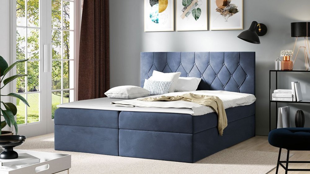 Veneti Americká dvojlôžková posteľ 160x200 SENSE 1 - modrá + topper ZDARMA