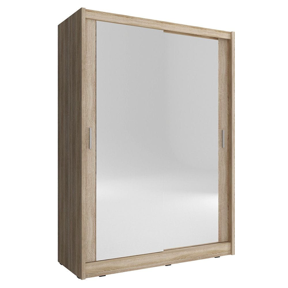 Veneti Zrkadlová skriňa s posuvnými dverami 130 cm MARVAN - dub sonoma