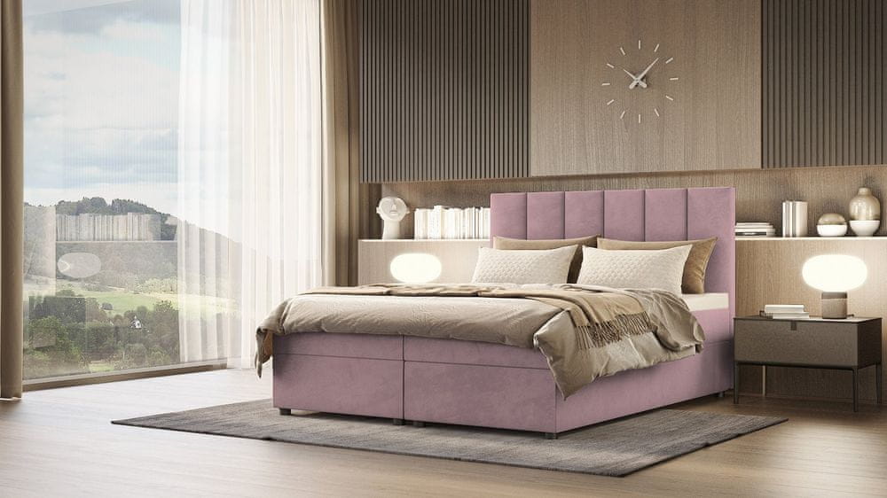 Veneti Hotelová posteľ DELTA - 140x200, ružová