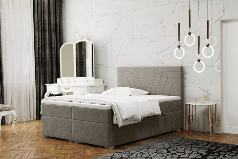 Veneti Pohodlná posteľ ILIANA 160x200 - béžová