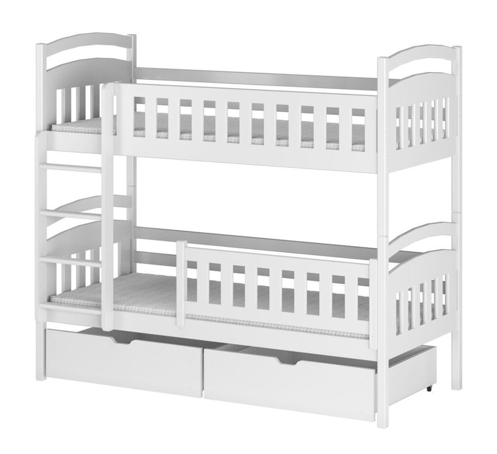Veneti Detská posteľ so zásuvkami BIBI - 80x200, biela