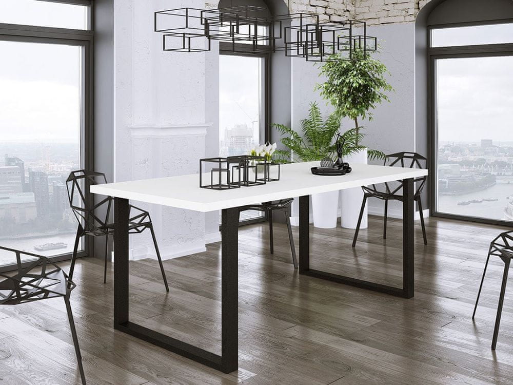 Veneti Obdĺžnikový jedálenský stôl IMPER 2 - biely / čierny mat