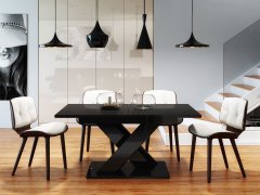 Veneti Rozkladací jedálenský stôl PEPAX - čierny lesklý