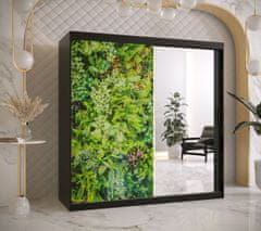 Veneti Šatníková skriňa s posuvnými dverami MAYA 3 - šírka 180 cm, čierna
