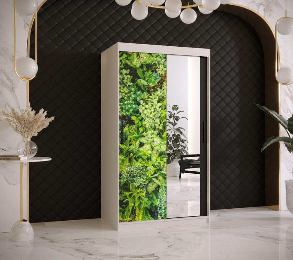 Veneti Šatníková skriňa s posuvnými dverami MAYA 3 - šírka 100 cm, biela