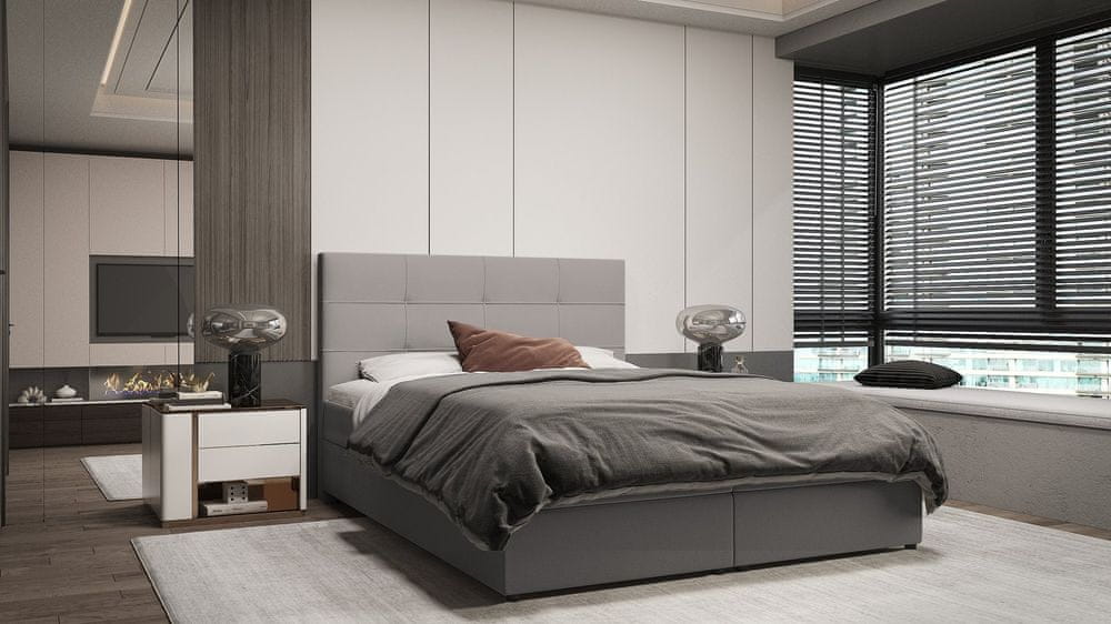 Veneti Dizajnová posteľ MALIKA - 160x200, tmavo béžová