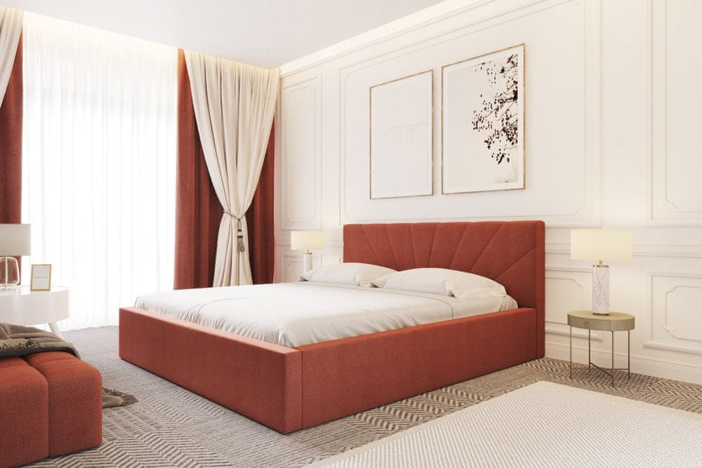 Veneti Čalúnená posteľ s úložným priestorom KATALIA - 160x200, ružová