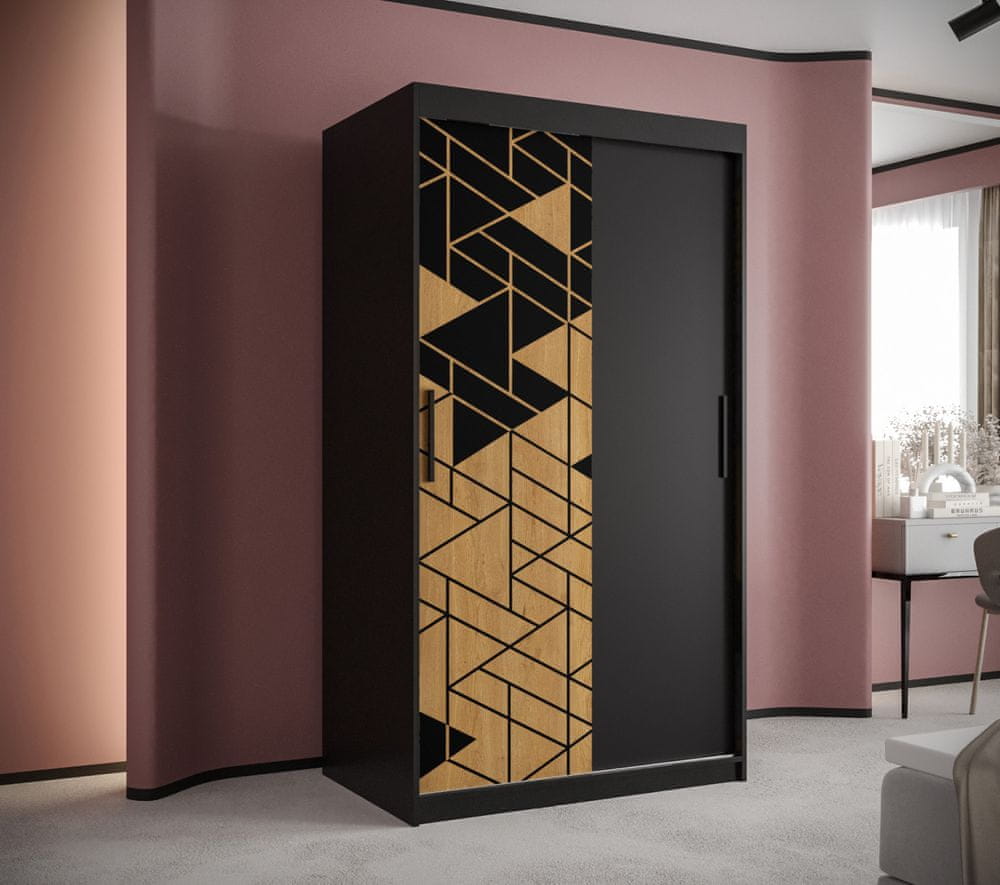 Veneti Priestranná skriňa s posuvnými dverami SAVENA 1 - šírka 100 cm, čierna