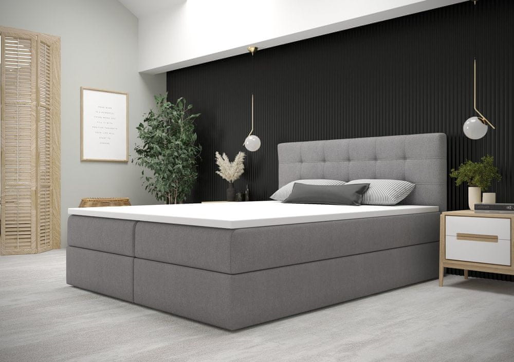 Veneti Moderná posteľ s úložným priestorom 140x200 STIG 5 - šedá
