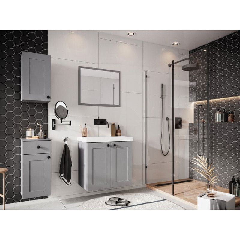 Veneti Kúpeľňový nábytok s umývadlom SYKE 3 - šedý + sifón a batéria Platino ZDARMA