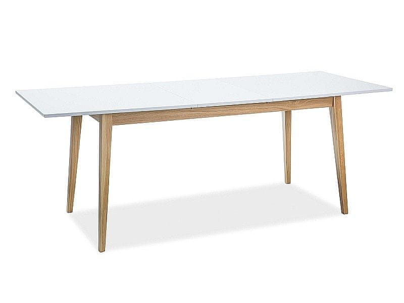 Veneti Rozkladací jedálenský stôl DALEMIL - 120x68, matný biely / dub