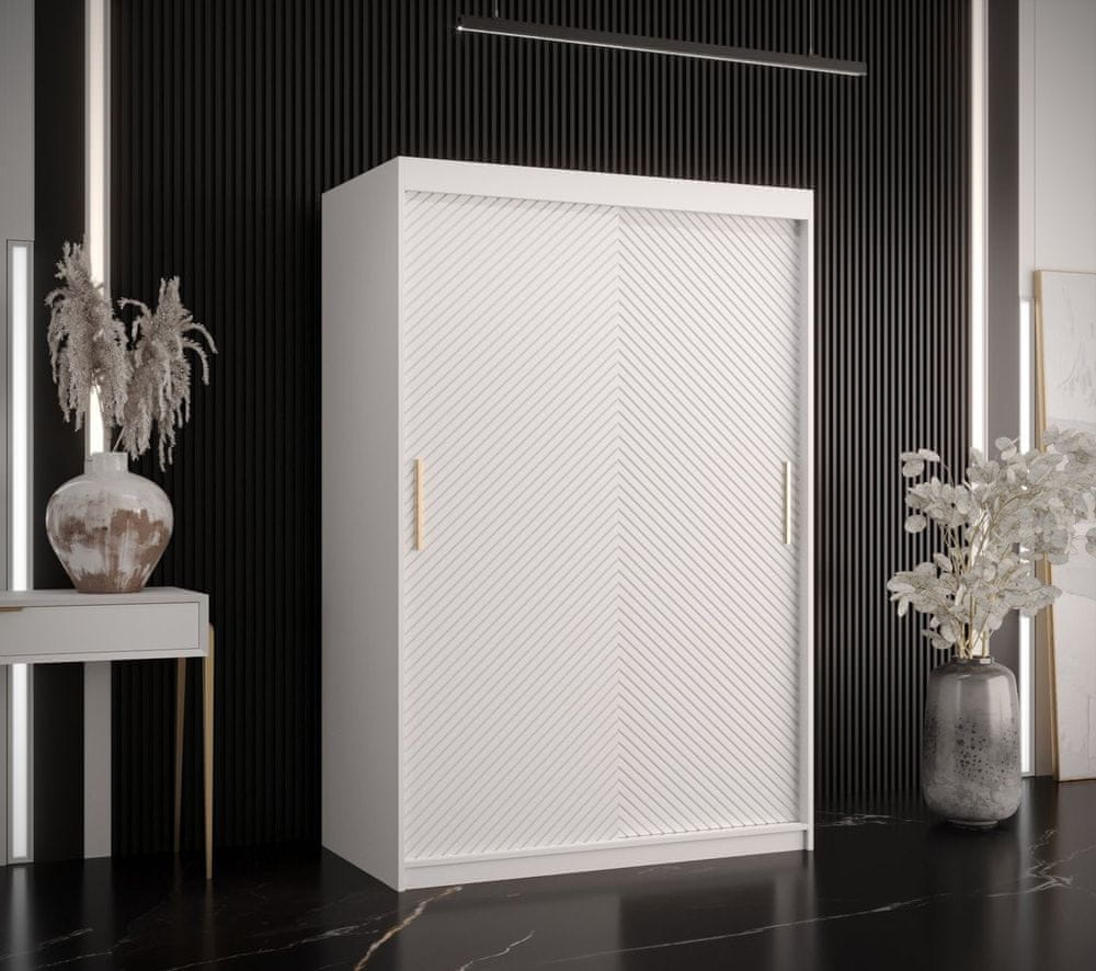 Veneti Skriňa s posuvnými dverami PAOLA - šírka 120 cm, biela