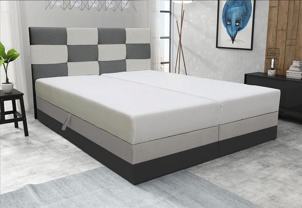 Veneti Dizajnová posteľ MARLEN 160x200, šedá + béžová