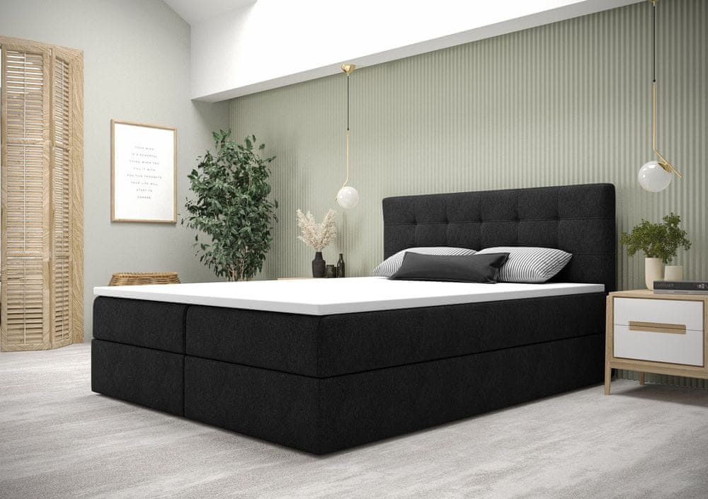 Veneti Moderná posteľ s úložným priestorom 160x200 STIG 5 - antracit