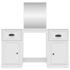 Vidaxl Toaletný stolík so zrkadlom biely 130x50x132,5 cm