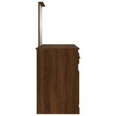 Vidaxl Toaletný stolík so zrkadlom hnedý dub 130x50x132,5 cm