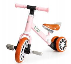 Iso Trade Detské odrážadlo a bicykel 2v1 | ružové