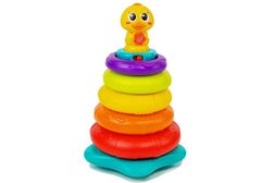 Lean-toys Pyramída s obručami Interaktívne svietiace herné kolieska Farebné káčatko