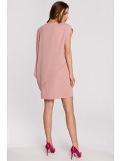 Style Stylove Dámske mini šaty Ishilla S262 púdrová ružová XL