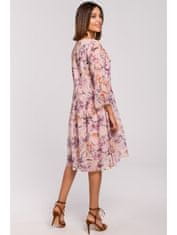 Style Stylove Dámske kvetované šaty Iseulon S214 ružová L