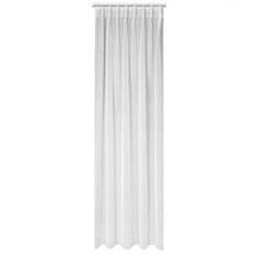 DESIGN 91 Hotová záclona s riasiacou páskou - Layla biela s prírodnou štrukkúrou, š. 1,4 m x d. 2,7 m