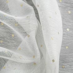 DESIGN 91 Hotová záclona s krúžkami - Sibel bielozlatá, š. 3 m x d. 1,6 m
