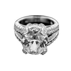Amiatex Strieborný prsteň 14965 + Nadkolienky Gatta Calzino Strech, 57
