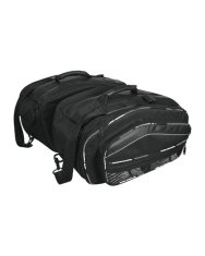 MAXX AT 7020 Textilné sedlové bočné tašky čierno strieborné