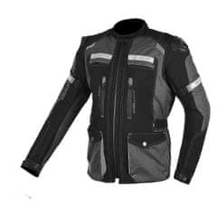 MAXX NF 2210 Textilná bunda dlhá čierno strieborná XXXL