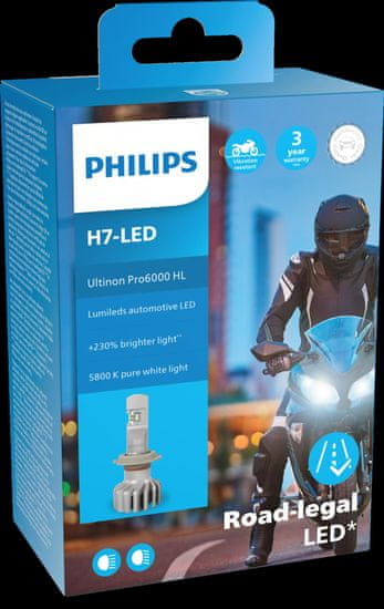 Philips Philips H7 12V 20W PX26d Ultinon Pro6000 LED 5800K Moto 1ks PH 11972U6000X1