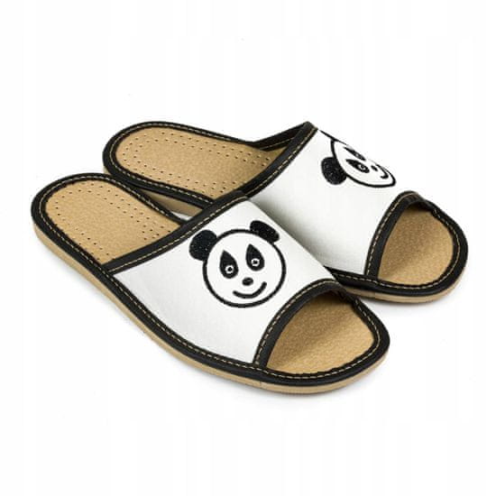 NOWO Dámske biele papuče s pandou