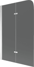 Mexen Sprchová zástena na vaňu FELIX dvojkrídlová, šedé sklo, 100x140 cm