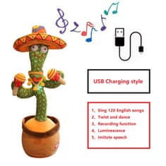 Dali Tancujúci kaktus, spieva, opakuje a prehráva hudbu - Mexiko 1