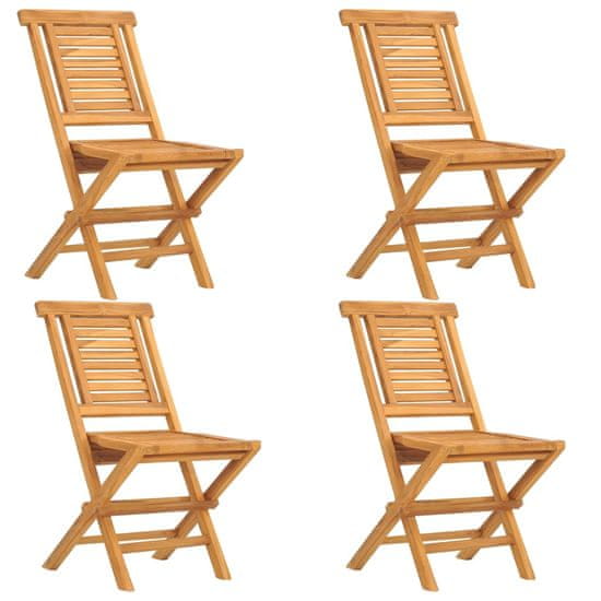 Vidaxl Skladacie záhradné stoličky 4 ks 47x63x90 tíkový masív