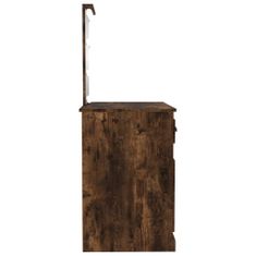 Vidaxl Toaletný stolík s LED dymový dub 90x50x132,5cm kompozitné drevo