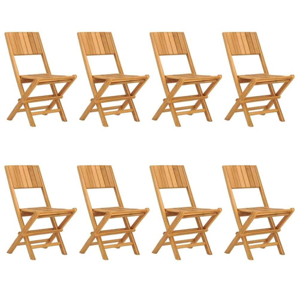 Vidaxl Skladacie záhradné stoličky 8 ks 47x61x90 tíkový masív