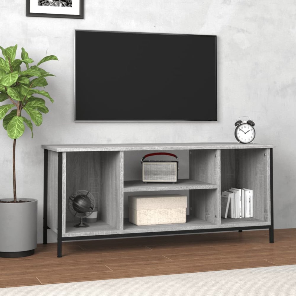 Vidaxl TV skrinka sivý dub sonoma 102x35x45 cm kompozitné drevo