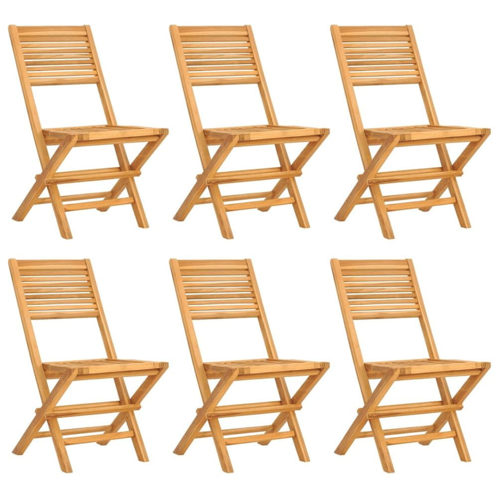 Vidaxl Skladacie záhradné stoličky 6 ks 47x62x90 tíkový masív